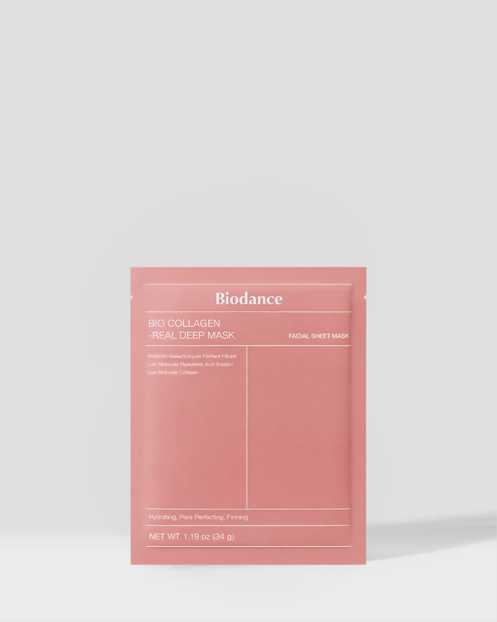 BIODANCE – Bio Collagen Real Deep Mask 1Box - Masques Tissu Réparateurs & Régénérants 1Paquet (34g*4ea)