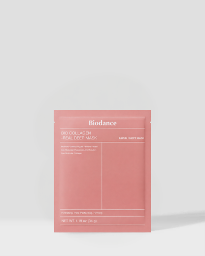 BIODANCE – Bio Collagen Real Deep Mask 1Box - Masques Tissu Réparateurs &amp; Régénérants 1Paquet (34g*4ea)
