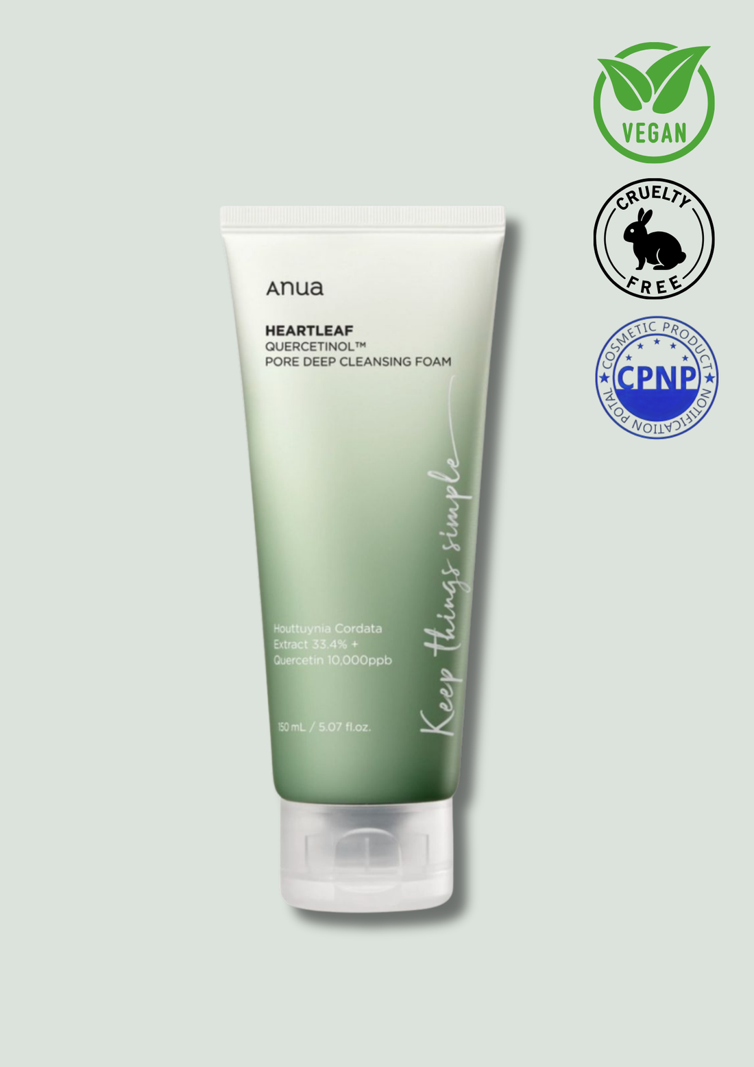 ANUA – Heartleaf Quercetinol Pore Deep Cleansing Foam 150ml
