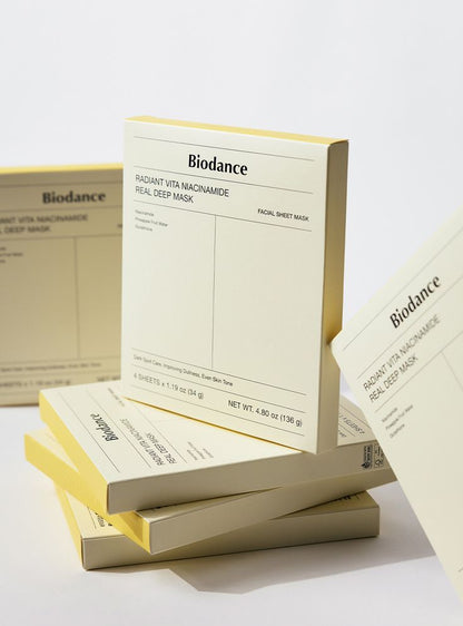 BIODANCE - Radiant Vita Niacinamide Real Deep Mask 1Box (34g*4ea)