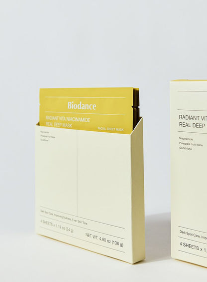 BIODANCE - Radiant Vita Niacinamide Real Deep Mask 1Box (34g*4ea)