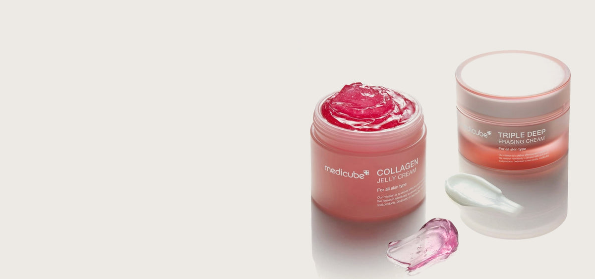 Cremes Collagen Jelly e Triple Deep da Medicube, distribuídos por grosso pela Yeoskin