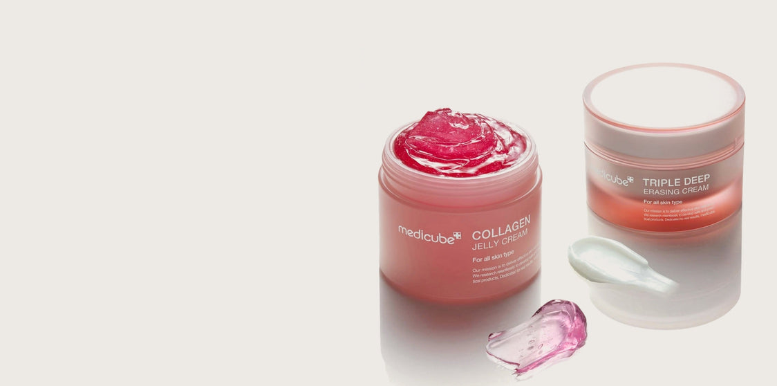 Cremes Collagen Jelly e Triple Deep da Medicube, distribuídos por grosso pela Yeoskin